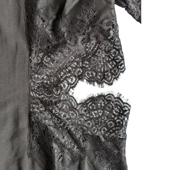 Anthropologie Asymmetrical Lace Maxi Slip Dress XS NWT | Modern Romantic Goth - Picture 11 of 15